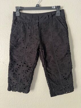 Like New! Sretsis Lace Cropped Pants Bermuda Shorts Black in Size 2